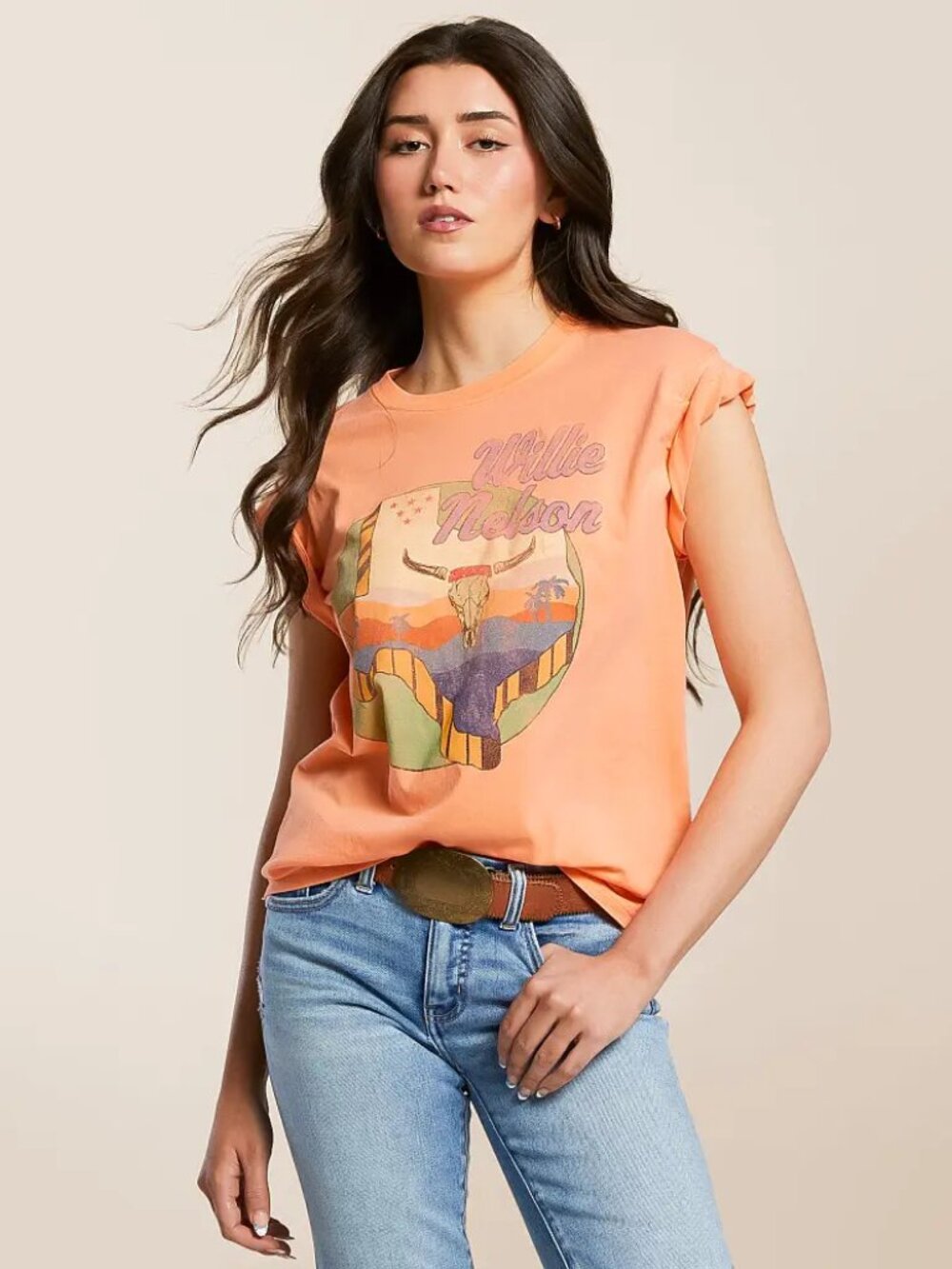 Women’s Willie Nelson Graphic Tee Peach Size Medium The Buckle